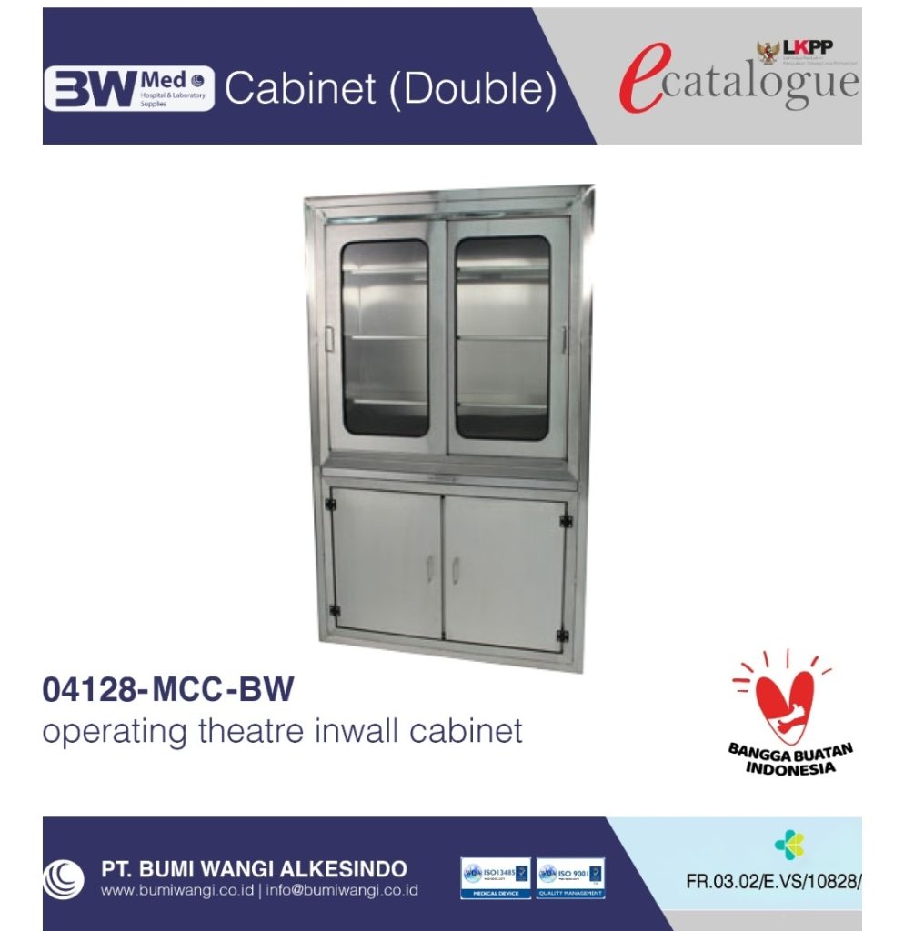 Operating Theatre Inwall Cabinet Double SS 304 1,2 mm