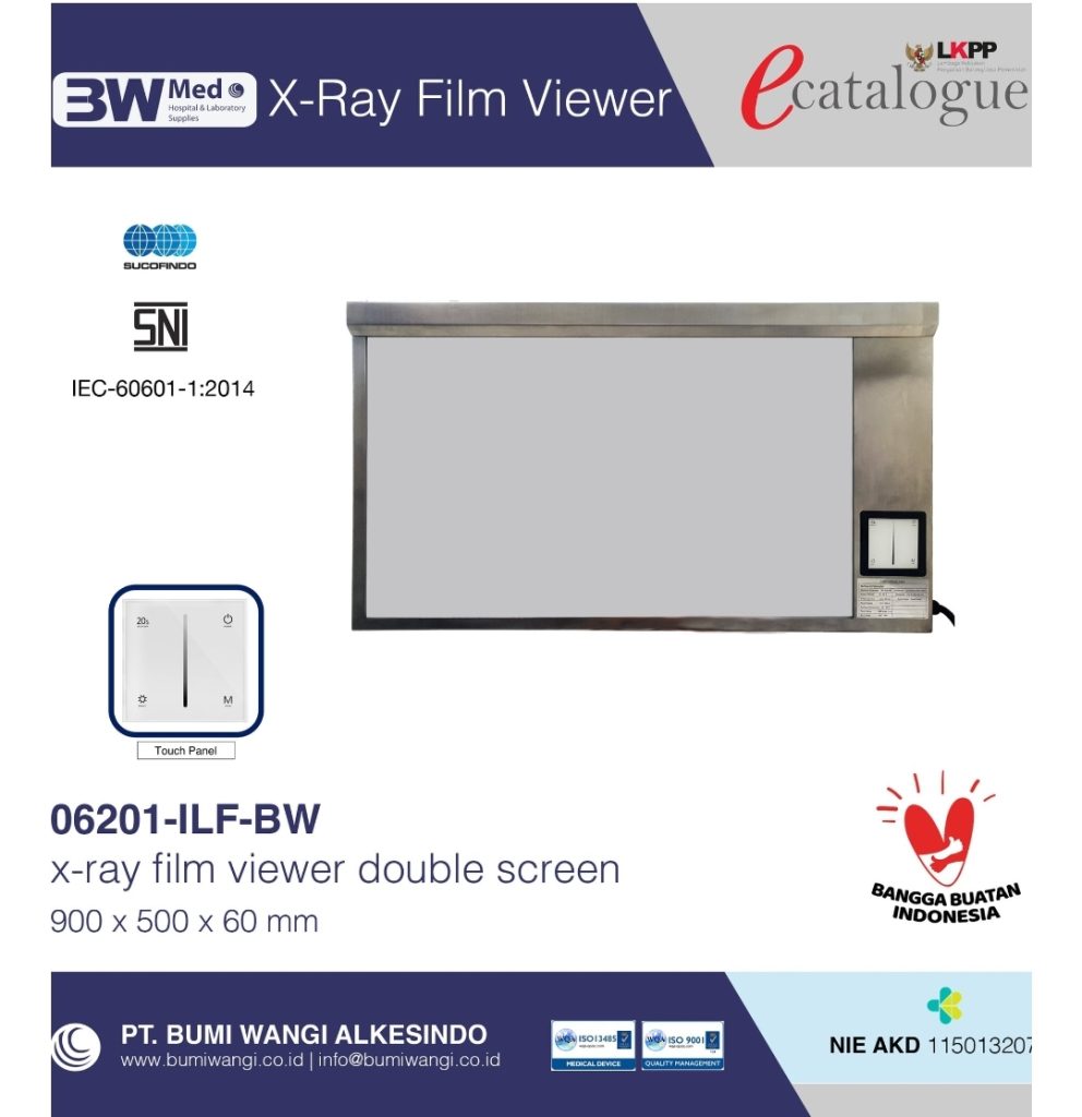 Alt: X-Ray Film Viewer Stainless SS 304 1 Screen LED Dimmer AKL Kemenkes